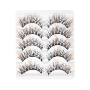3D Mix Color False Eyelashes Orange 5 Pair